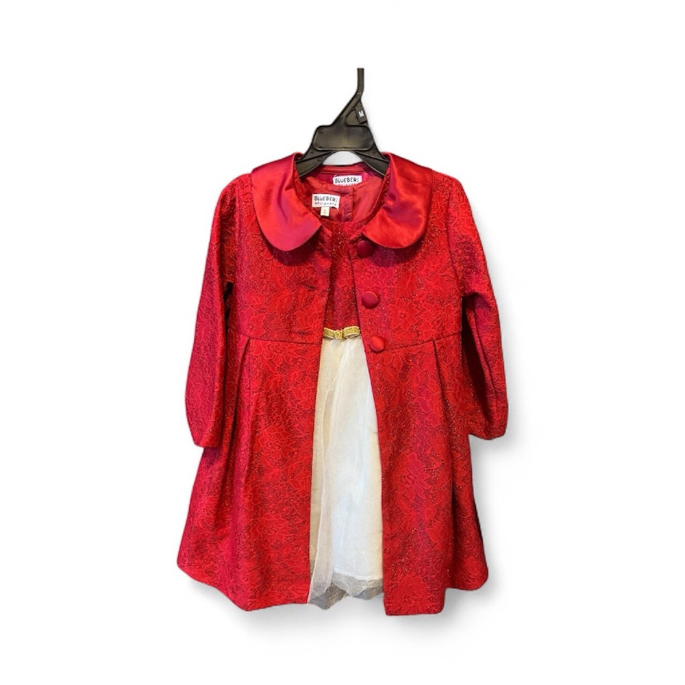 Blueberi Boulevard Girls Red and Gold Dress